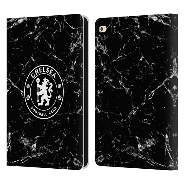 Chelsea Football Club Crest Black Marble Leather Book Wallet Case Cover For Apple iPad Air 2 (2014)