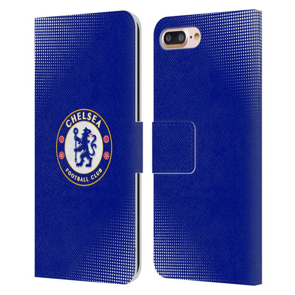 Chelsea Football Club Crest Halftone Leather Book Wallet Case Cover For Apple iPhone 7 Plus / iPhone 8 Plus