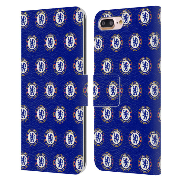 Chelsea Football Club Crest Pattern Leather Book Wallet Case Cover For Apple iPhone 7 Plus / iPhone 8 Plus