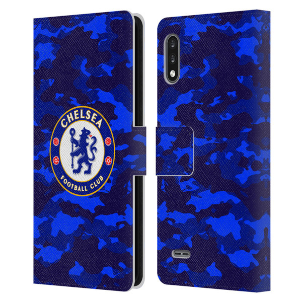 Chelsea Football Club Crest Camouflage Leather Book Wallet Case Cover For LG K22