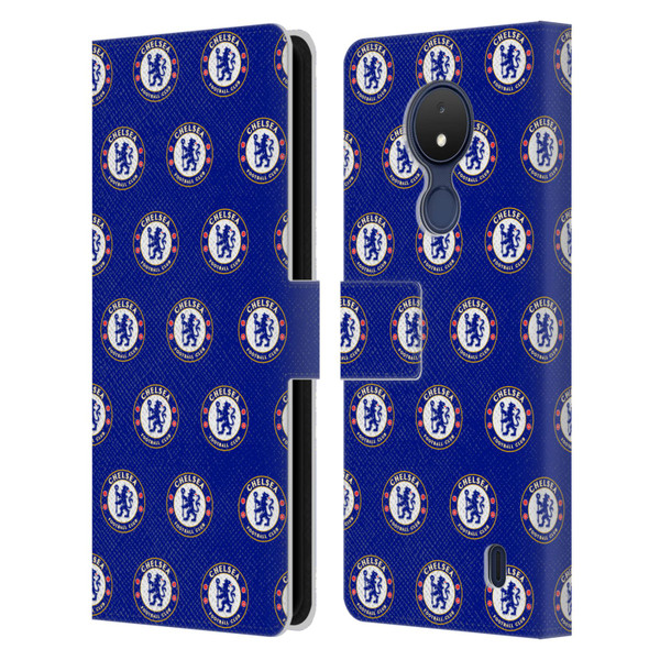 Chelsea Football Club Crest Pattern Leather Book Wallet Case Cover For Nokia C21
