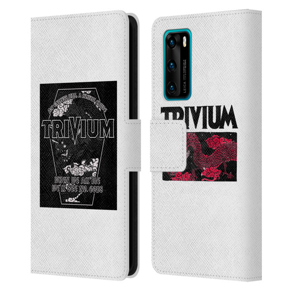 Trivium Graphics Double Dragons Leather Book Wallet Case Cover For Huawei P40 5G