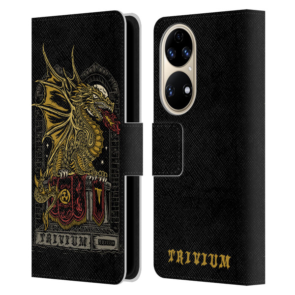 Trivium Graphics Big Dragon Leather Book Wallet Case Cover For Huawei P50