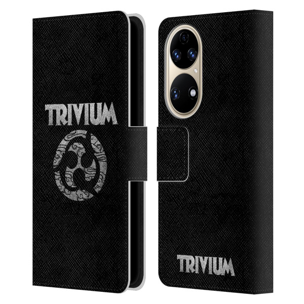 Trivium Graphics Swirl Logo Leather Book Wallet Case Cover For Huawei P50