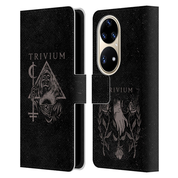 Trivium Graphics Reaper Triangle Leather Book Wallet Case Cover For Huawei P50 Pro