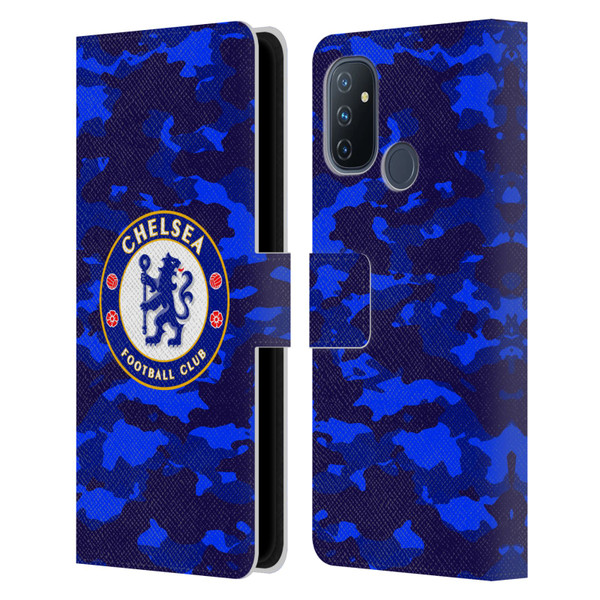 Chelsea Football Club Crest Camouflage Leather Book Wallet Case Cover For OnePlus Nord N100