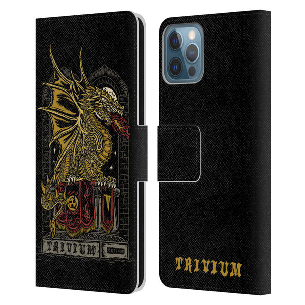Trivium Graphics Big Dragon Leather Book Wallet Case Cover For Apple iPhone 12 / iPhone 12 Pro