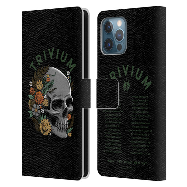 Trivium Graphics Skelly Flower Leather Book Wallet Case Cover For Apple iPhone 12 Pro Max