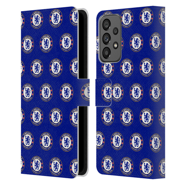 Chelsea Football Club Crest Pattern Leather Book Wallet Case Cover For Samsung Galaxy A73 5G (2022)