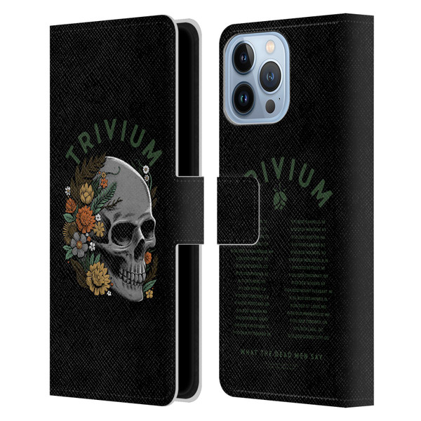 Trivium Graphics Skelly Flower Leather Book Wallet Case Cover For Apple iPhone 13 Pro Max