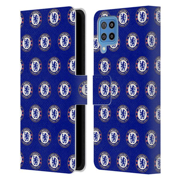 Chelsea Football Club Crest Pattern Leather Book Wallet Case Cover For Samsung Galaxy F22 (2021)