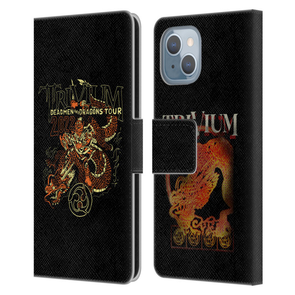 Trivium Graphics Deadmen And Dragons Leather Book Wallet Case Cover For Apple iPhone 14