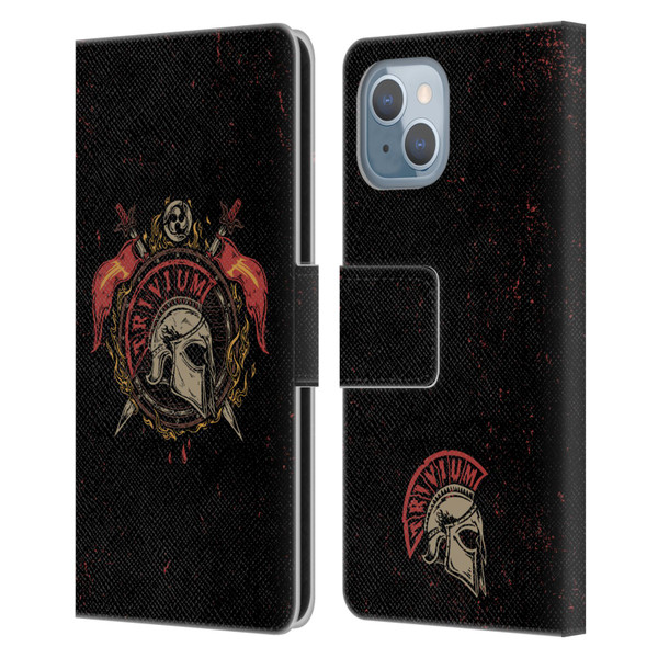 Trivium Graphics Knight Helmet Leather Book Wallet Case Cover For Apple iPhone 14