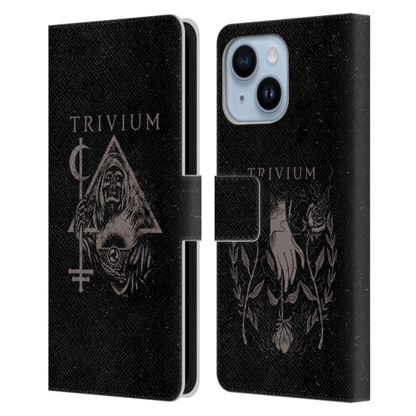 Trivium Graphics Reaper Triangle Leather Book Wallet Case Cover For Apple iPhone 14 Plus