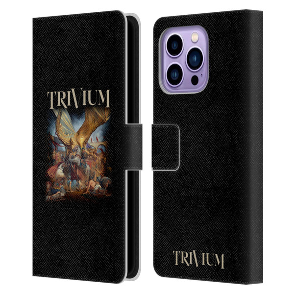 Trivium Graphics In The Court Of The Dragon Leather Book Wallet Case Cover For Apple iPhone 14 Pro Max