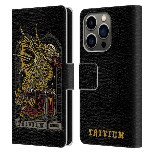 Trivium Graphics Big Dragon Leather Book Wallet Case Cover For Apple iPhone 14 Pro