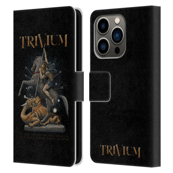 Trivium Graphics Dragon Slayer Leather Book Wallet Case Cover For Apple iPhone 14 Pro