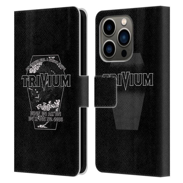 Trivium Graphics No Gods Leather Book Wallet Case Cover For Apple iPhone 14 Pro