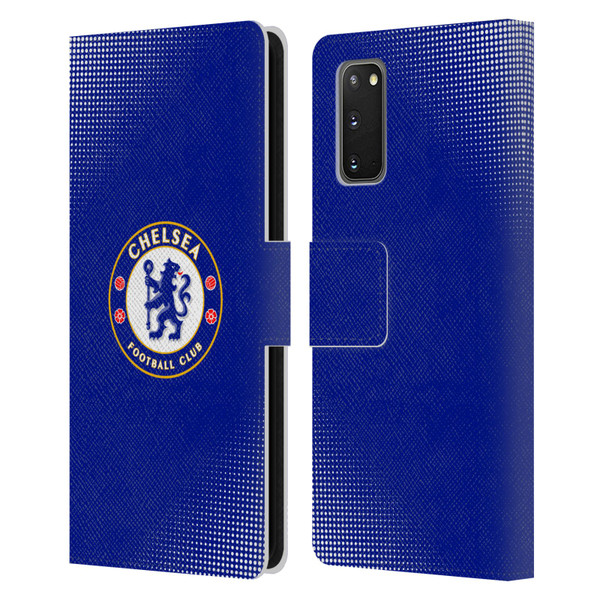 Chelsea Football Club Crest Halftone Leather Book Wallet Case Cover For Samsung Galaxy S20 / S20 5G