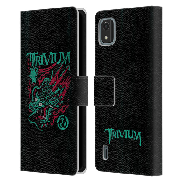Trivium Graphics Screaming Dragon Leather Book Wallet Case Cover For Nokia C2 2nd Edition