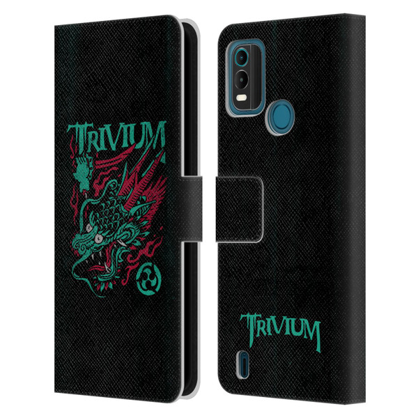 Trivium Graphics Screaming Dragon Leather Book Wallet Case Cover For Nokia G11 Plus