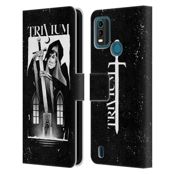 Trivium Graphics Skeleton Sword Leather Book Wallet Case Cover For Nokia G11 Plus