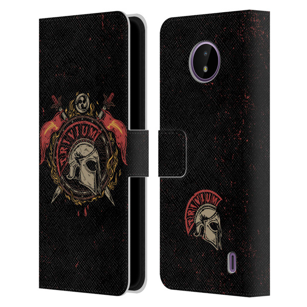 Trivium Graphics Knight Helmet Leather Book Wallet Case Cover For Nokia C10 / C20