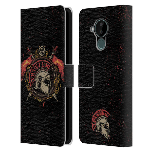 Trivium Graphics Knight Helmet Leather Book Wallet Case Cover For Nokia C30