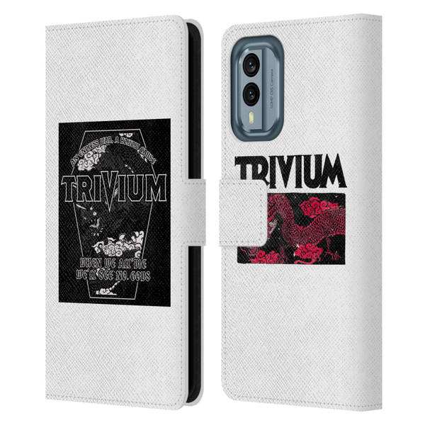 Trivium Graphics Double Dragons Leather Book Wallet Case Cover For Nokia X30