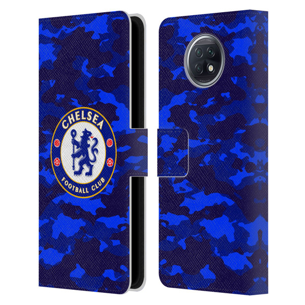 Chelsea Football Club Crest Camouflage Leather Book Wallet Case Cover For Xiaomi Redmi Note 9T 5G