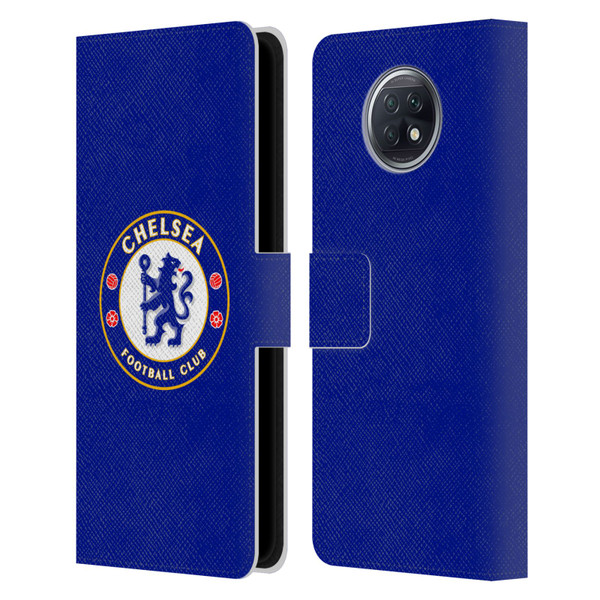 Chelsea Football Club Crest Plain Blue Leather Book Wallet Case Cover For Xiaomi Redmi Note 9T 5G