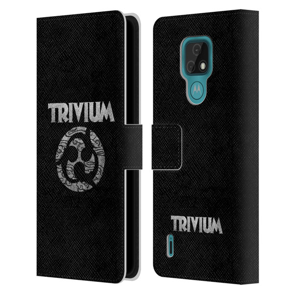 Trivium Graphics Swirl Logo Leather Book Wallet Case Cover For Motorola Moto E7