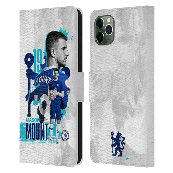 Chelsea Football Club 2022/23 First Team Mason Mount Leather Book Wallet Case Cover For Apple iPhone 11 Pro Max
