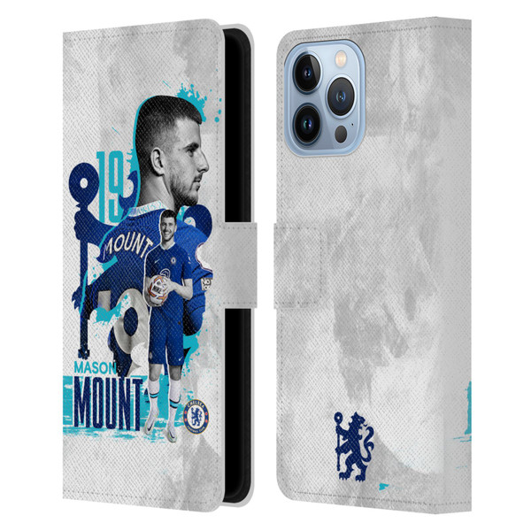Chelsea Football Club 2022/23 First Team Mason Mount Leather Book Wallet Case Cover For Apple iPhone 13 Pro Max
