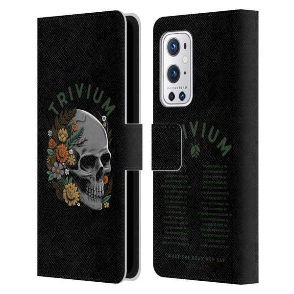 Trivium Graphics Skelly Flower Leather Book Wallet Case Cover For OnePlus 9 Pro