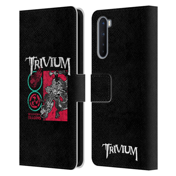 Trivium Graphics Deadmen And Dragons Date Leather Book Wallet Case Cover For OnePlus Nord 5G