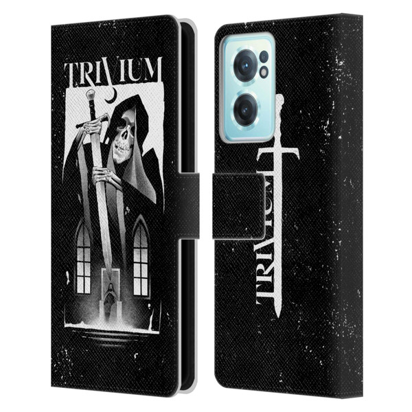Trivium Graphics Skeleton Sword Leather Book Wallet Case Cover For OnePlus Nord CE 2 5G