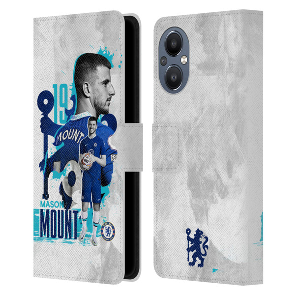 Chelsea Football Club 2022/23 First Team Mason Mount Leather Book Wallet Case Cover For OnePlus Nord N20 5G