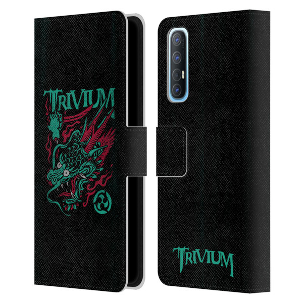 Trivium Graphics Screaming Dragon Leather Book Wallet Case Cover For OPPO Find X2 Neo 5G