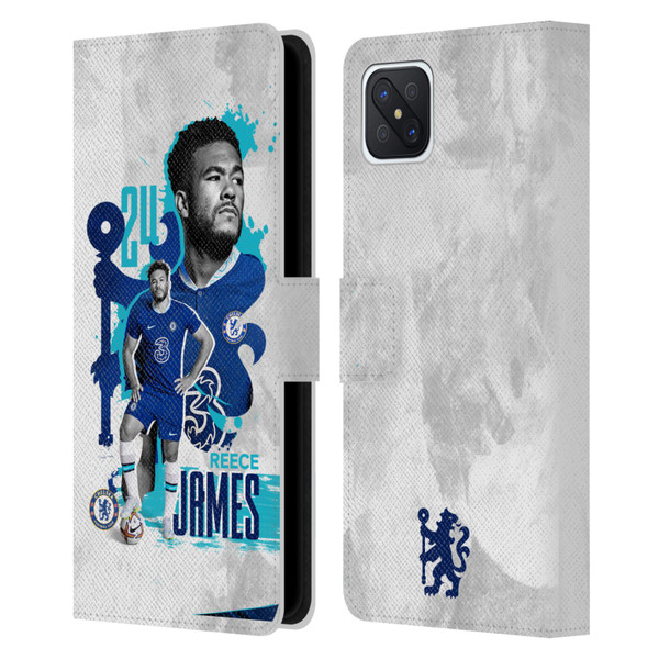 Chelsea Football Club 2022/23 First Team Reece James Leather Book Wallet Case Cover For OPPO Reno4 Z 5G