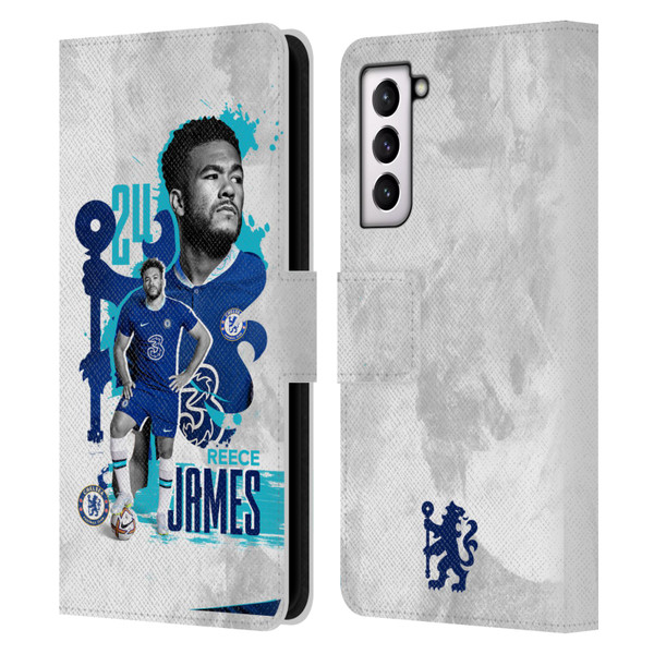 Chelsea Football Club 2022/23 First Team Reece James Leather Book Wallet Case Cover For Samsung Galaxy S21 5G