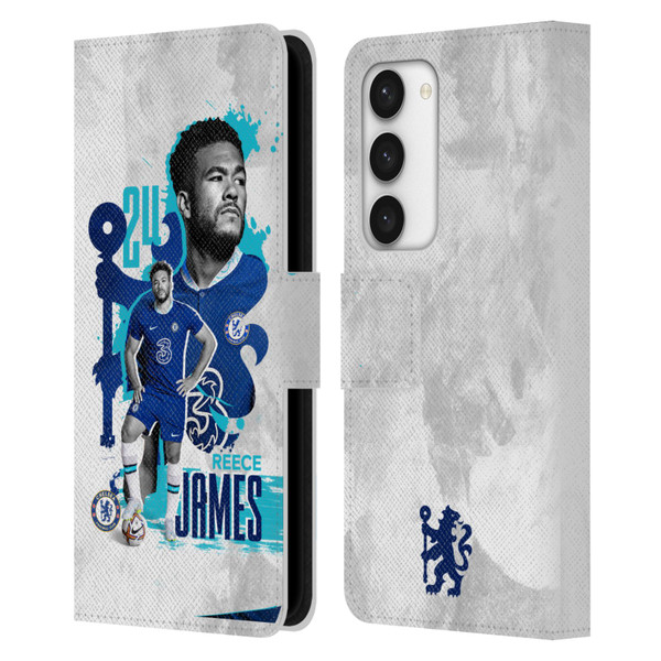 Chelsea Football Club 2022/23 First Team Reece James Leather Book Wallet Case Cover For Samsung Galaxy S23 5G