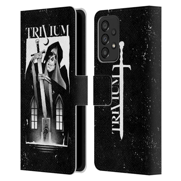 Trivium Graphics Skeleton Sword Leather Book Wallet Case Cover For Samsung Galaxy A33 5G (2022)