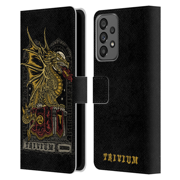 Trivium Graphics Big Dragon Leather Book Wallet Case Cover For Samsung Galaxy A73 5G (2022)