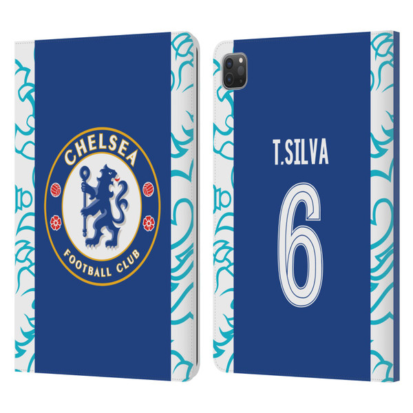 Chelsea Football Club 2022/23 Players Home Kit Thiago Silva Leather Book Wallet Case Cover For Apple iPad Pro 11 2020 / 2021 / 2022
