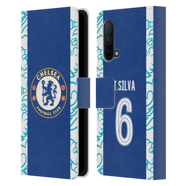 Chelsea Football Club 2022/23 Players Home Kit Thiago Silva Leather Book Wallet Case Cover For OnePlus Nord CE 5G