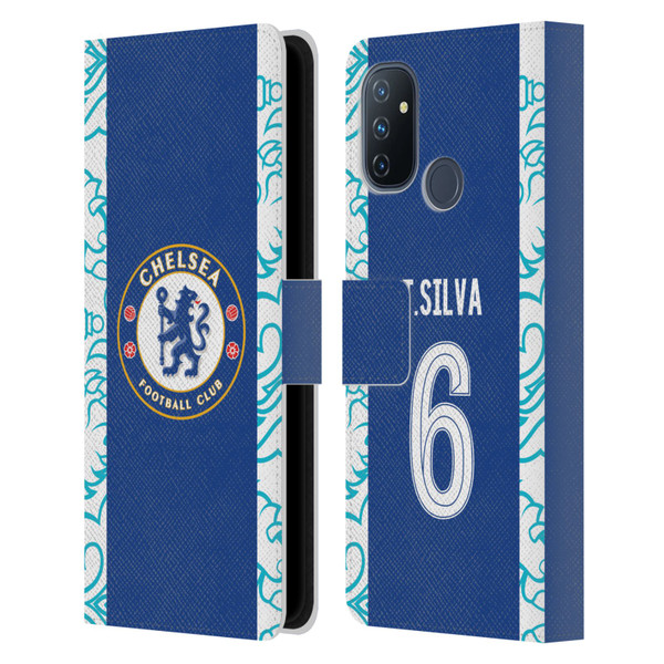 Chelsea Football Club 2022/23 Players Home Kit Thiago Silva Leather Book Wallet Case Cover For OnePlus Nord N100