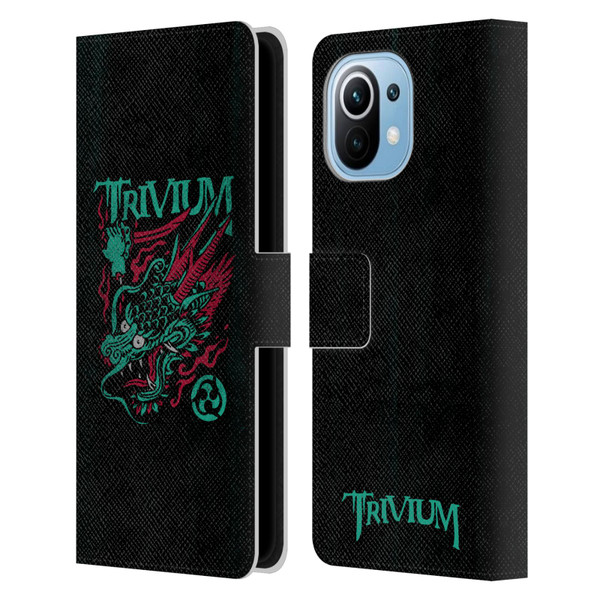 Trivium Graphics Screaming Dragon Leather Book Wallet Case Cover For Xiaomi Mi 11