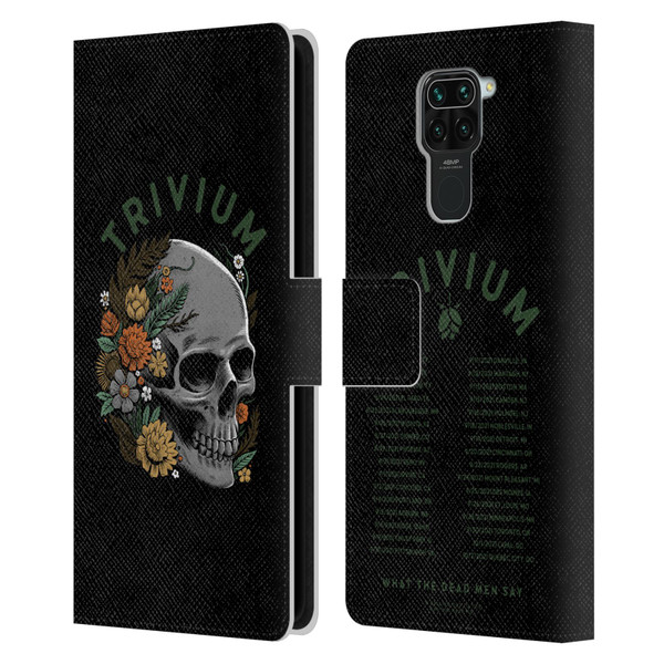 Trivium Graphics Skelly Flower Leather Book Wallet Case Cover For Xiaomi Redmi Note 9 / Redmi 10X 4G