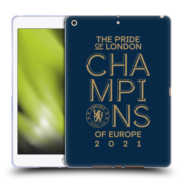 Chelsea Football Club 2021 Champions The Pride Of London Soft Gel Case for Apple iPad 10.2 2019/2020/2021